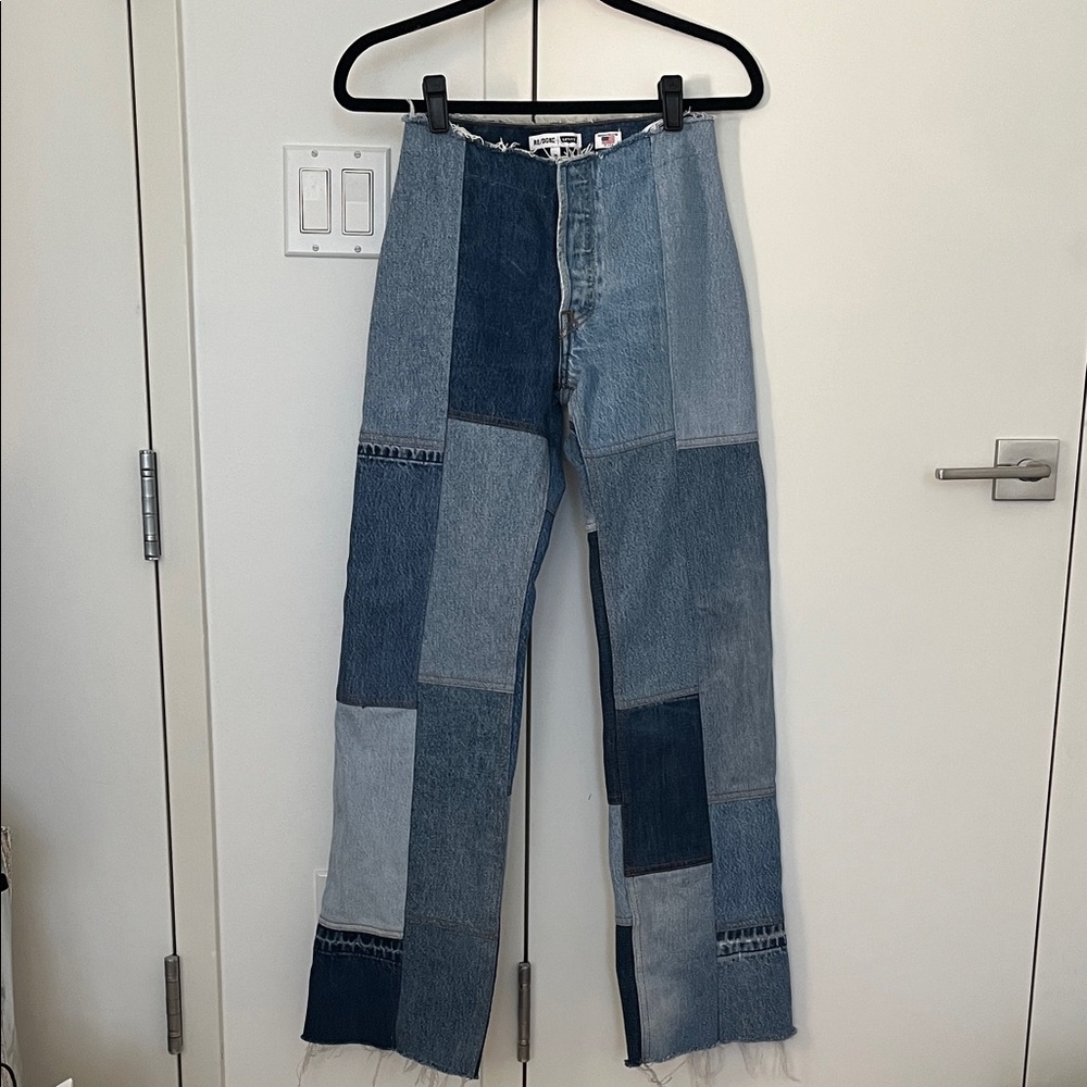 Re/Done x Levis Blue Patchwork Jeans